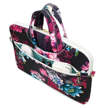Water Resistant Laptop Shoulder Messenger Bag Sleeve Case for MacBook Pro 16 inch and 15 inch-15.6 inch laptop (Purple Lotus) - color: Purple Lotus