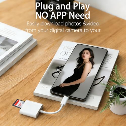 USB C SD Card Reader, Dual Slot SD & MicroSD Adapter for iPhone | Dual-slot SD & microSD reader for iPhone, iPad, MacBook, Android and USB-C devices; plug and play for camera photos.