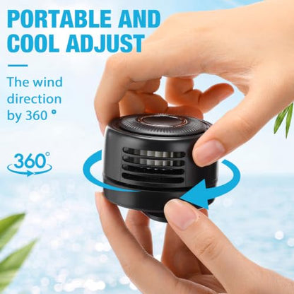 3 Pack Portable Silent Mini Bladeless Fan Clip On Cooling USB Rechargeable Electric Small Fan for Shirt Belt Waist Outdoor Travel Office Summer Wear Personal Use(Black) - color: Black