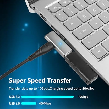 SinLoon USB C to USB 3.2 10Gbps Type C to USB A Female OTG Adapter and 100W PD Power Supply Adapter for Laptop Tablet Phone - Grey