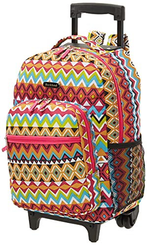Rockland Double Handle 17" Rolling Backpack, Tribal - color: TRIBAL, size: One Size
