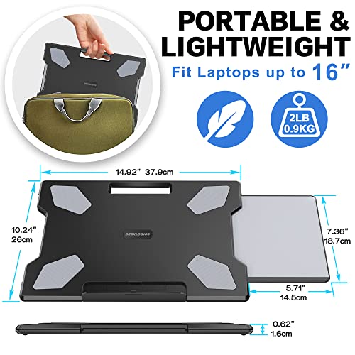 Portable Lap Desk with Mouse Pad + Tablet Stand for Desk (LD-6B + TS-8B)
