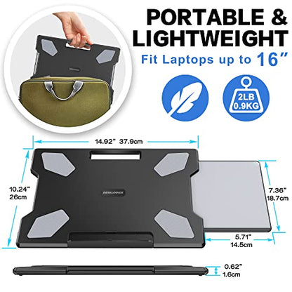 Portable Lap Desk with Mouse Pad + Tablet Stand for Desk (LD-6B + TS-8B)