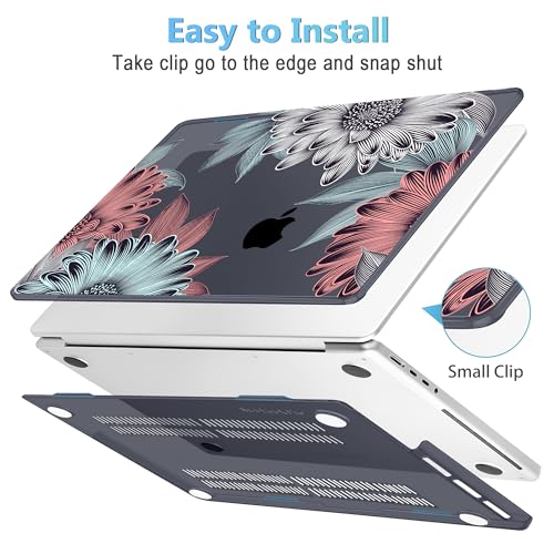 Mektron Case for M5 MacBook Pro 14 inch 2026 Model A3427 A3426 Fit 2025-2021 Model A3434 A3112 M4 A3112 A3401 A3185 M3 A2918 A2992 M2 A2779 M1 A2442 Pro/Max Cover, Blooming Chrysanthemums - color: Blooming Chrysanthemums