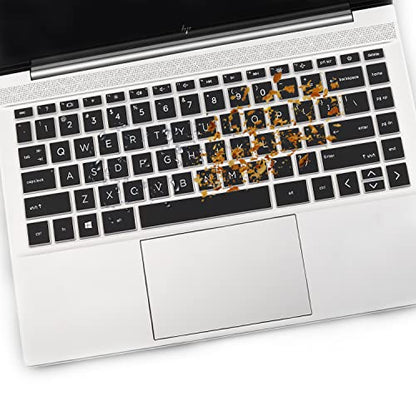 2 PCS Keyboard Cover for HP Laptop 14 & HP Pavilion x360 14m-dw 14m-dy 14-dv, HP 14m-dw1010wm dw1023dx dw1033dx 14m-dy0033dx 14m-dy0023dx 14m-dy0013dx 14m-dw1013dx dw0023dx dw0033dx - color: Black+Clear