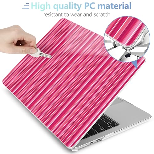 MEEgoodo Case for M5/M4/M3/M2 MacBook Air 13 inch Case 2026 2025 2024 2022, Fit Model A3449/A3240/A3113/A2681, Laptop Hard Shell Compatible with MacBook Air 13.6-inch, Mixed Pink Stripes - color: Mixed Pink Stripes