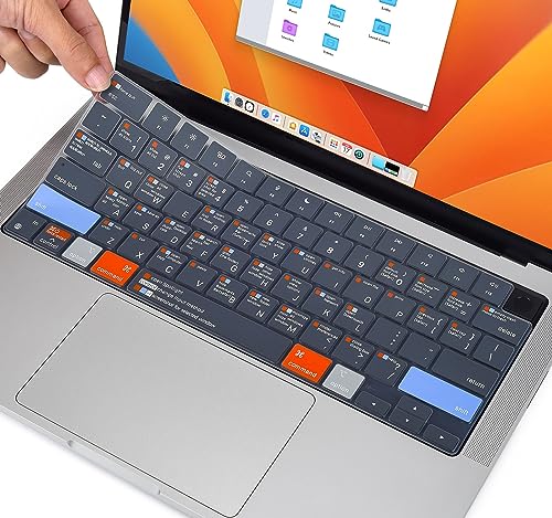MacBook Shortcut Keyboard Cover for MacBook Pro 14" 16" M5-M1 A3112 A3185 A3401 A3186 A3403 A2918 A2992, M5-M2 MacBook Air 15" A3241 A3114 A2941/Air 13.6 A3113 A3240, MacBook Neo 13" Protector Skin - color: Gray&Orange, size: 2021 MacBook Pro 14 & 16 A244