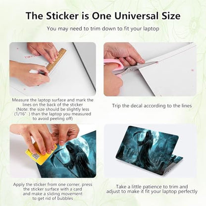 Laptop Skin Sticker Decal, Universal Reusable Vinyl Laptop Cover for 12" 13" 13.3" 14" 15" 15.4" 15.6" Notebook PC, Waterproof Scratch-Resistant with 2 Wrist Pads, Easy to Apply & Remove,Grim Reaper - color: Grim Reaper