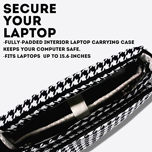 J World New York Thomas Laptop Messenger Bag for Women & Men. Kids Computer Bookbag - color: Houndstooth