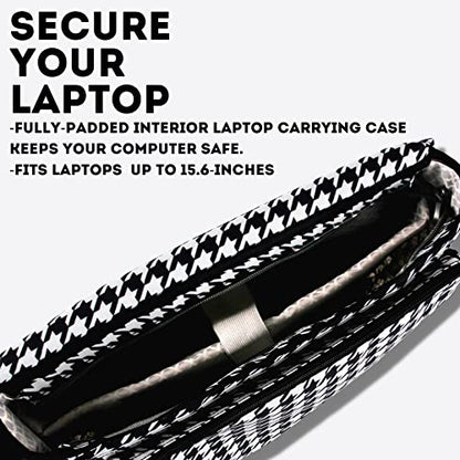 J World New York Thomas Laptop Messenger Bag for Women & Men. Kids Computer Bookbag - color: Houndstooth