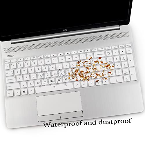 2PCS Keyboard Cover for HP Laptop 15.6 15-dy 15-dw 15-da/db 15-bs/bw 15-ef 15t 15z 15t-dy200 15-dy2021nr dy2024nr 15-dw3013/3033dx 15-eb0043dx eb1043dx /HP 17t 17-bs 17-ca 17-by - color: White+Clear