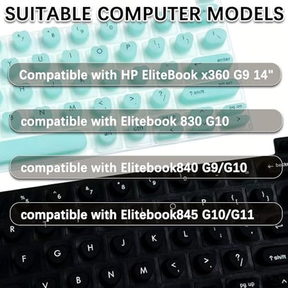 Raised Keyboard Cover for Long Nails, Heart Shaped Keyboard Protective Cover Nail Beauty Keyboard Compatible with HP EliteBook x360 G9 14" etc. (Green) - color: Green