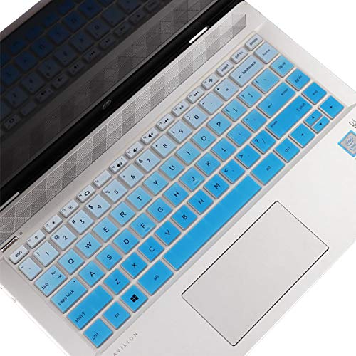 Keyboard Cover for HP Laptop 14-dk 14-dq/cd 14-dk0002dx 14-dk1003dx 14-dk0736ms 14-dk1022wm 14-dk0028wm 14-dk1025wm 14-dk1035wm dk1032wm 14-dk0053od 14-dk1013dx 14-dk0095nr dk1097nr dk1031dx dk0032dx - color: Gradual Blue