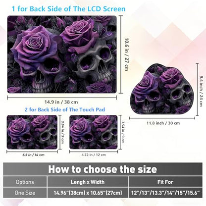 Laptop Skin Sticker Decal 15-15.6 Inch with Cute Mouse Pad, Universal Reusable Vinyl Sticker for 12.1 13 13.3 14 15.4 Inch Netbook and Notebook PC, Gothic Floral - color: Gothic Floral