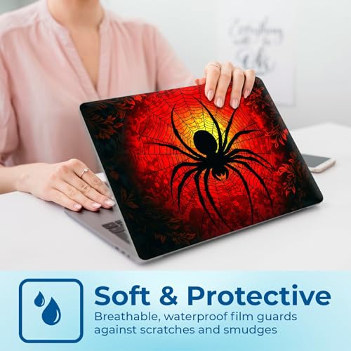 Reusable Universal Laptop Skin Sticker, Cut to Fit for 11.6–15.6 Inch Laptops, Waterproof Protective Film, No-Residue - Solar Spider Emblem - color: Solar Spider Emblem
