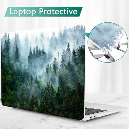 May Chen Compatible with New MacBook Air 13 inch Case 2021, 2020 2019 2018 Release Model: M1 A2337 A2179 A1932, Plastic Matte Hard Shell Case Cover for Mabook Air 13 inch with Retina Dispaly, Forest - color: Forest