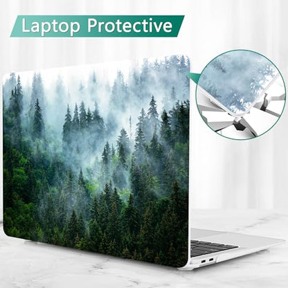 May Chen Compatible with New MacBook Air 13 inch Case 2021, 2020 2019 2018 Release Model: M1 A2337 A2179 A1932, Plastic Matte Hard Shell Case Cover for Mabook Air 13 inch with Retina Dispaly, Forest - color: Forest