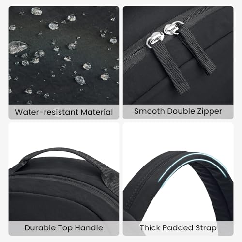 G4Free Small Backpack for Women, lightweight Daypacks for Travel School | Water-resistant Nylon backpack, fits 13.3" laptop, Multi-pockets, Trolley strap, Comfy padded straps - color: Black