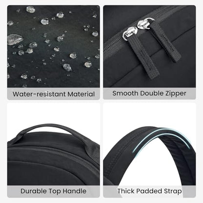 G4Free Small Backpack for Women, lightweight Daypacks for Travel School | Water-resistant Nylon backpack, fits 13.3" laptop, Multi-pockets, Trolley strap, Comfy padded straps - color: Black