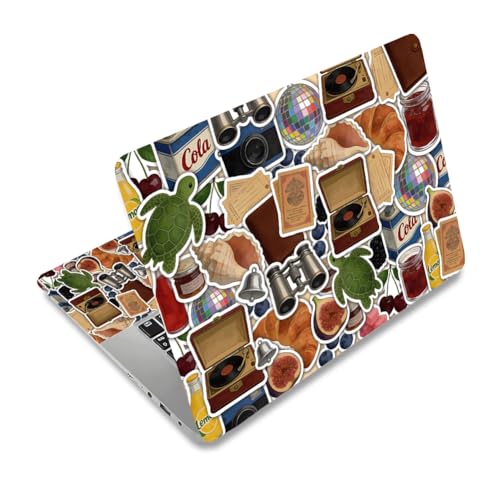 3Pcs Laptop Skin Sticker Decal Vintage PVC Laptop Sticker Fits for 12-16 Inch Notebook Waterproof Scratch Proof Universal Notebook PC Personalized Protector Gift - style: Retro collage