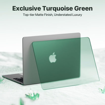 Soonjet for MacBook Air 13 inch Case M5 M4 M3 M2 2026-2022 Laptop Cover | Green Clear, Matte Finish, Protective Hard Shell, Laptop Cover, Ultra Thin & Light, Anti Crack & Fingerprint & Scratch - color: Turquoise Green