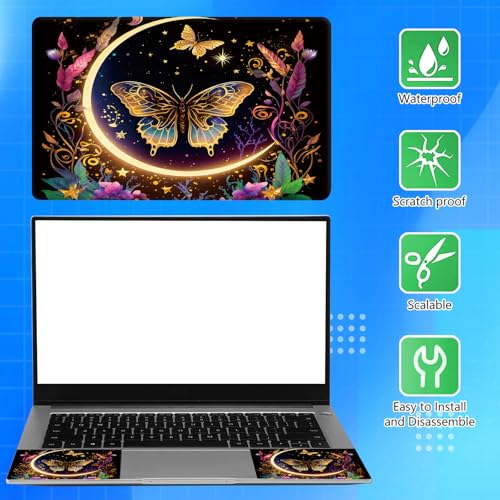 Universal Laptop Skin Sticker Decal for 11.6”12" 13" 13.3" 14" 15" 15.4" 15.6" Reusable Waterproof Scratch-Scratch Resistant Protective Vinyl Laptop Notebook Skin Stickers - Flowers Plants Butterflies - color: Flowers Plants Butterflies