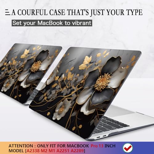 CISSOOK Compatible with MacBook Pro 13 inch M2 M1 Case 2025-2020 | A2338 A2251 A2289 Model with Touch Bar, Plastic Flower Hard Shell &Keyboard Cover&Screen Protector, Abstract Oil Painting - color: Pro13inch-Abstract oil painting