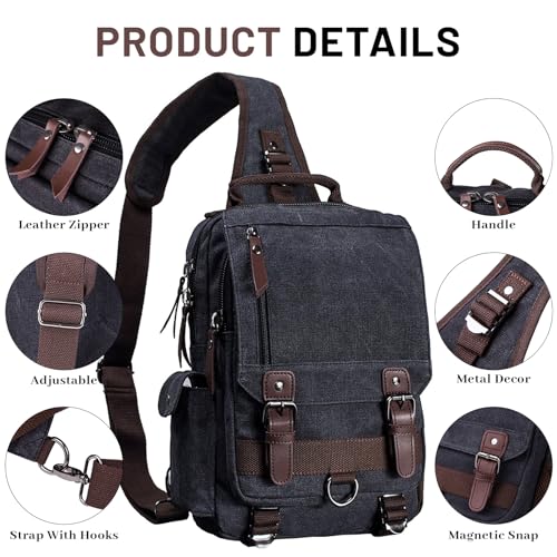 mygreen Canvas Cross Body Messenger Bag Shoulder Sling Backpack Travel Rucksack - color: Dark Blue, size: Large
