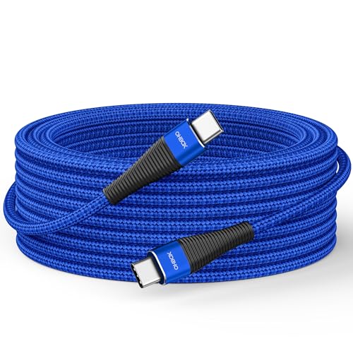 Extra Long USB C Charger 15FT, 100W C to C Cable Fast Charging USB-C Cable | Nylon Braided USBC Charging Cord for iPhone 17 16 15, iPad Pro, Air, Mini, MacBook Pro, Air, Samsung Galaxy S26 Ultra - Blue - color: Blue, size: 15 FT - 1 Pack, style: USB C to