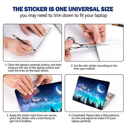 AIMSA Laptop Skin Sticker Decal, 12 13 13.3 14 15 15.4 15.6 inch Laptop Art Decal Protector Notebook Netbook PC 15.6" Universal Vinyl Cover, Forest Moon Sky - color: Forest Moon Sky