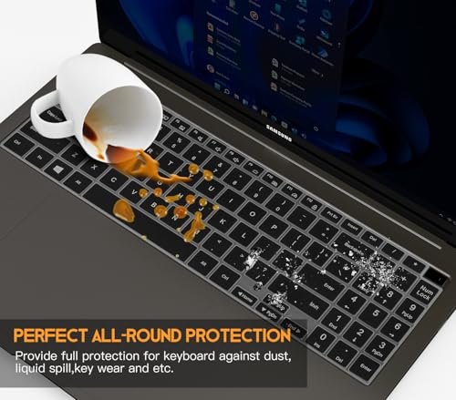 CaseBuy Keyboard Cover for 2025 2024 2023 Samsung Galaxy Book 5 4 3 2 Pro 360/360 16" 15.6", Galaxy Book 5/4 /3 Ultra|Edge 16" NP750QHA NP750XGK NP960XFG NP964XFG NP754XFG Keyboard Protector, Black - color: Black