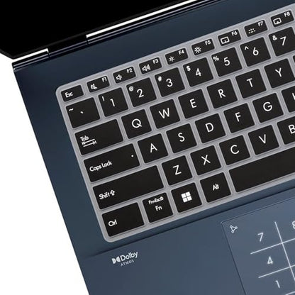 Keyboard Cover Skin for ASUS ZenBook 14X OLED UX3404 UX3405, ZenBook 14 Q425 Q415 Q410VA Q420 Q420VA, ZenBook Flip 14 OLED UP3404, ZenBook Pro UX6404 14 inch Laptop US Layout (Black) - color: Black