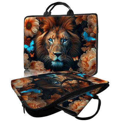 Laptop Bag,14 15 15.6 inch Laptop Case Sleeve,Computer Sleeve with Handle for Women Men,Carrying Case for MacBook,Dell,Lenovo,Notebook Computer,Lion Flower Butterfly - color: Lion Flower Butterfly