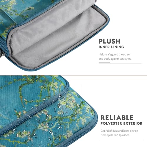 MoKo 13.3-14 Inch Laptop Sleeve Bag Carrying Case with Accessory Pocket | Fits MacBook Pro 14-inch M3/M2, MacBook Pro 13-inch M2/M1, MacBook Air 13.6-inch M2 and Surface Pro 9/8, Apricot Flower - color: Apricot Flower, size: 13.3-14 Inch
