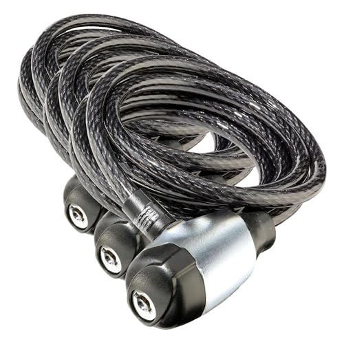 Schwinn Bike Cable Lock, Braided Steel | Security Level 1 | 6 Feet x 8mm | 2 Keys Included | Pack of 3 - size: 6 Foot/8mm Cable (Pack of 3)