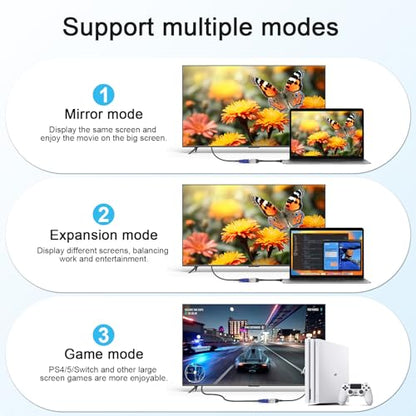 HDMI to VGA Adapter Cable 8 inch Uni-Directional Only,Gold-Plated 1080p@60Hz HDMI Male to VGA Female Braided Cord for PC,Laptop,Monitor,HDTV, Roku, Xbox, PS5 - style: HDMI Male to VGA Female