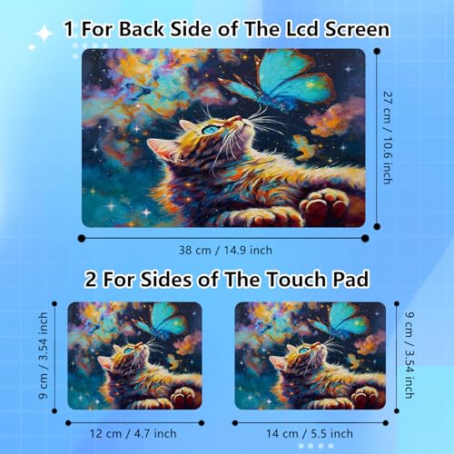 Universal Laptop Skin Sticker Decal for 11.6”12" 13" 13.3" 14" 15" 15.4" 15.6" Reusable Waterproof Scratch-Scratch Resistant Protective Vinyl Laptop Notebook Skin Stickers - Galaxy Cat and Butterfly - color: Galaxy Cat and Butterfly