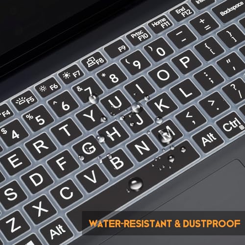 Large Print Keyboard Cover Skin for 2026 2025 Dell 15 Laptop DC15250 DC15255 15.6, Inspiron 15 3510 3520 3530 3511 3525 3535 5510 5515 5518/ Inspiron 16 5640 5645, 15.6 Dell Latitude 3520 Laptop,Black - color: Black Large Letters