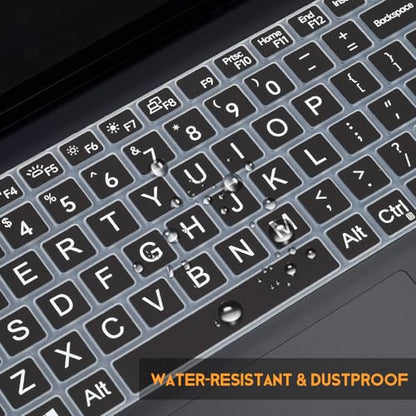 Large Print Keyboard Cover Skin for 2026 2025 Dell 15 Laptop DC15250 DC15255 15.6, Inspiron 15 3510 3520 3530 3511 3525 3535 5510 5515 5518/ Inspiron 16 5640 5645, 15.6 Dell Latitude 3520 Laptop,Black - color: Black Large Letters
