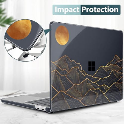 Batianda Case for Surface Laptop 13 inch 2025 2026, Golden Mountain | Fits Model 2095, Artistic Patterns Ultra-Slim Lightweight Scratch-Resistant Hard Shell with Professional Protection - color: Golden Mountain