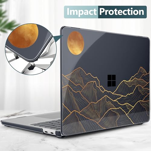 Batianda Case for Surface Laptop 13 inch 2025 2026, Golden Mountain | Fits Model 2095, Artistic Patterns Ultra-Slim Lightweight Scratch-Resistant Hard Shell with Professional Protection - color: Golden Mountain