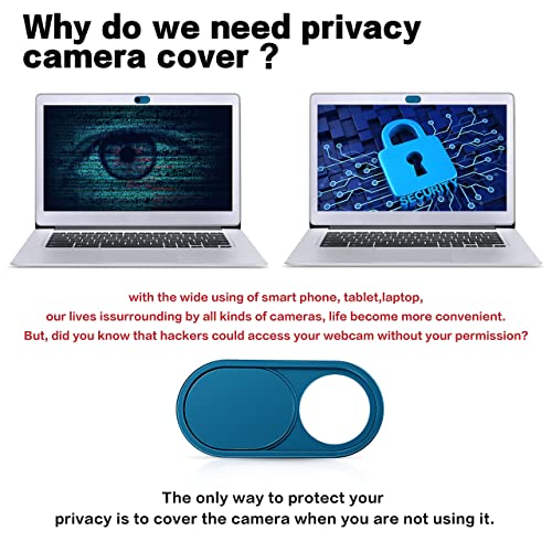 imluckies Metal Webcam Cover Slide, 0.023in Camera Cover for Laptop Computer, MacBook Pro/Air iMac iPad Tablet iPhone 8/7/6 Plus, Echo Show/Spot Web Camera Blocker Protect Your Privacy [2 Pack Blue] - color: 2 Pack-Blue