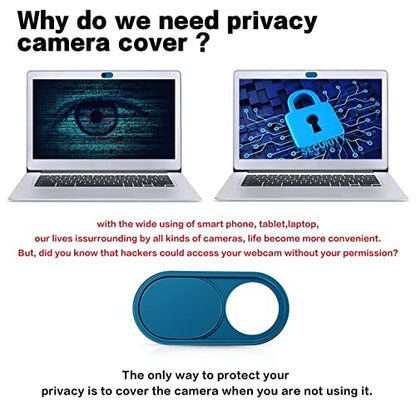 imluckies Metal Webcam Cover Slide, 0.023in Camera Cover for Laptop Computer, MacBook Pro/Air iMac iPad Tablet iPhone 8/7/6 Plus, Echo Show/Spot Web Camera Blocker Protect Your Privacy [2 Pack Blue] - color: 2 Pack-Blue