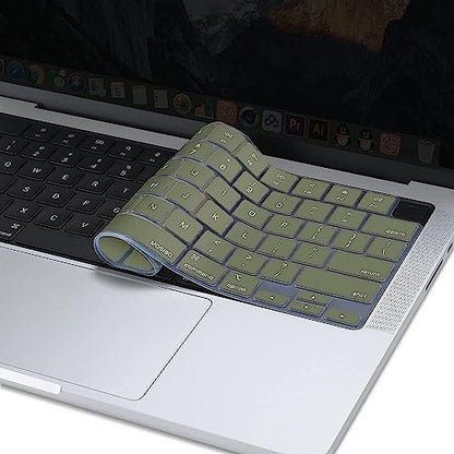 MOSISO Keyboard Cover Skin Compatible with MacBook Air 15 inch M3 M2 | A3114 A2941/Air 13.6 A3113 A2681/Pro 14/16 M4 M3 M2 M1, Army Green - color: Army Green