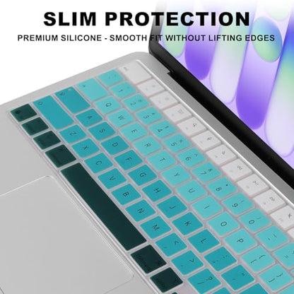 Allinside Keyboard Cover for 2026 MacBook Neo 13-inch A3404 (A18 Pro) & MacBook Air 13"/15" and MacBook Pro 14"/16" (M5 Chip), Premium Silicone Keyboard Protector Skin, US ANSI Layout, Ombre Green - color: Ombre Green