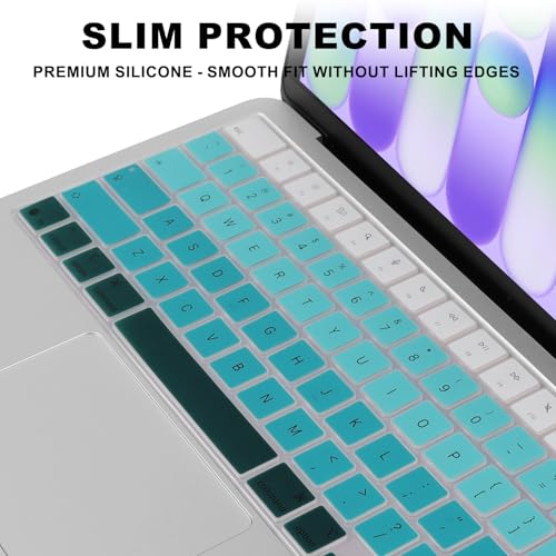 Allinside Keyboard Cover for 2026 MacBook Neo 13-inch A3404 (A18 Pro) & MacBook Air 13"/15" and MacBook Pro 14"/16" (M5 Chip), Premium Silicone Keyboard Protector Skin, US ANSI Layout, Ombre Green - color: Ombre Green