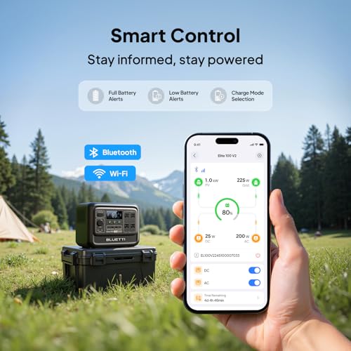 BLUETTI Elite 100 V2 Portable Power Station for Camping 1024Wh 1800W | 3600W Surge, 35% Smaller, 70 Min Fast Charging, 10ms UPS, LiFePO4 Battery Solar Generator for Home Backup, Emergency, Outdoor - style: BLUETTI Elite 100 V2