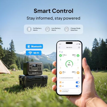 BLUETTI Elite 100 V2 Portable Power Station for Camping 1024Wh 1800W | 3600W Surge, 35% Smaller, 70 Min Fast Charging, 10ms UPS, LiFePO4 Battery Solar Generator for Home Backup, Emergency, Outdoor - style: BLUETTI Elite 100 V2