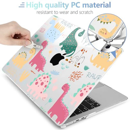 MEEgoodo for M5/M4/M3/M2 MacBook Air 15 inch Case 2026 2025 2024 2023, Case Fit Model (A3448/A3241/A3114/A2941) for MacBook Air 15.3 inch, Cute Dinosaurs - color: Cute Dinosaurs