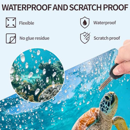 3Pcs Laptop Skin Sticker Decal Ocean PVC Laptop Sticker Fits for 12-16 Inch Notebook Waterproof Scratch Proof Sea Turtle Universal Notebook PC Personalized Protector Gift - style: sea turtle